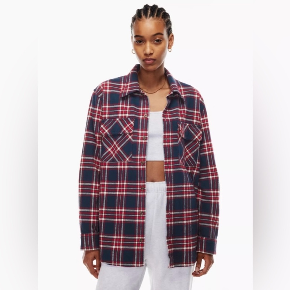 Aritzia TNA Plaid Oversized Button-Up Shirt
